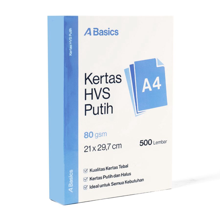 Kertas HVS A4 80 Gsm Putih A Basics 1rims