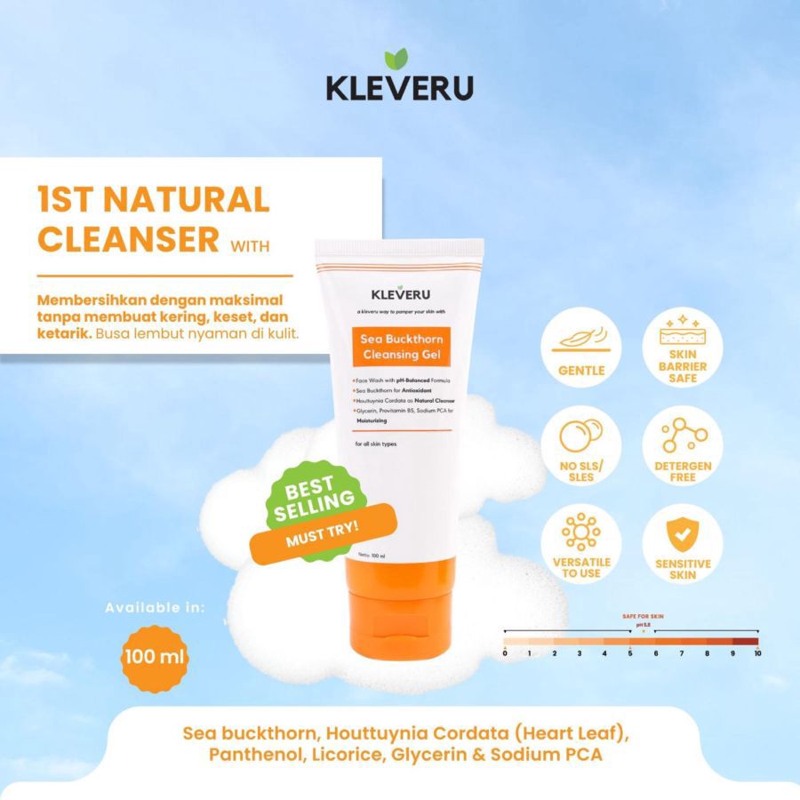 Kleveru Sea Buckthorn Cleansing Gel Face Wash