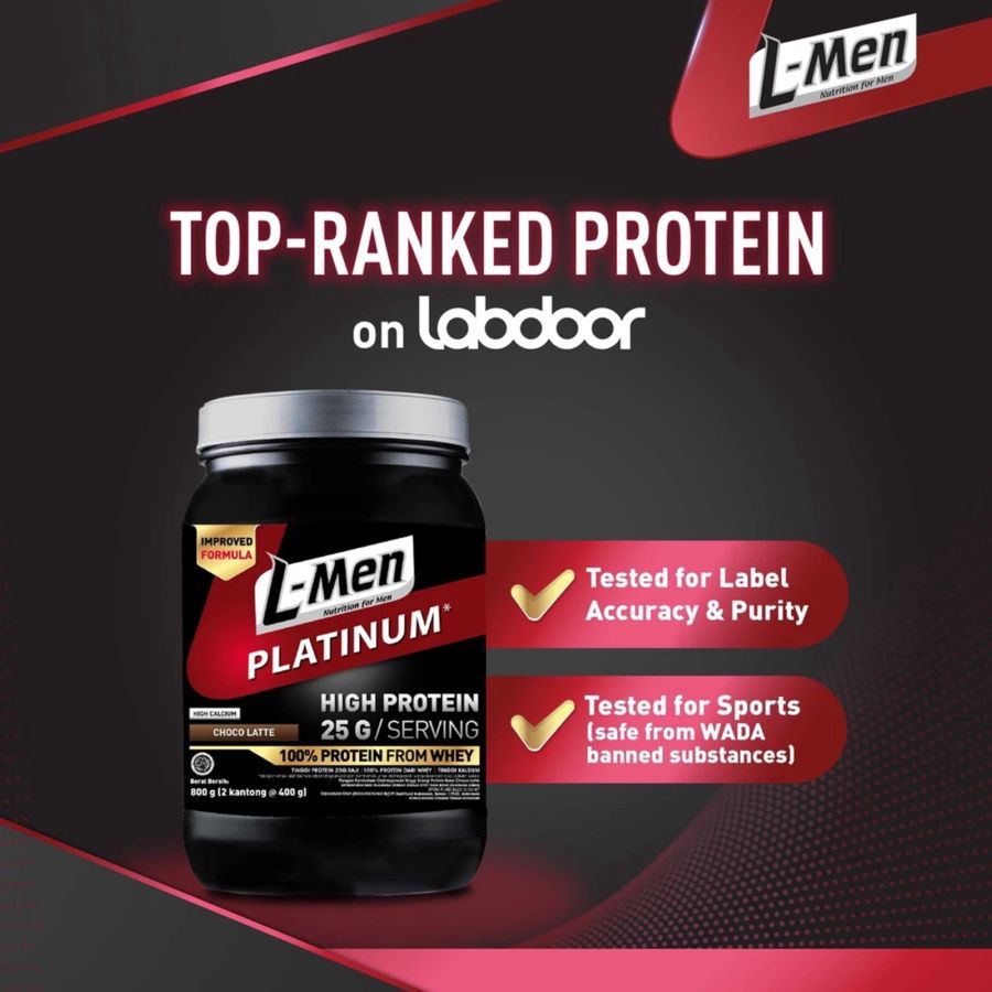 L-Men Platinum Choco Latte Whey Protein 6 sachets x33.5gr 231gram