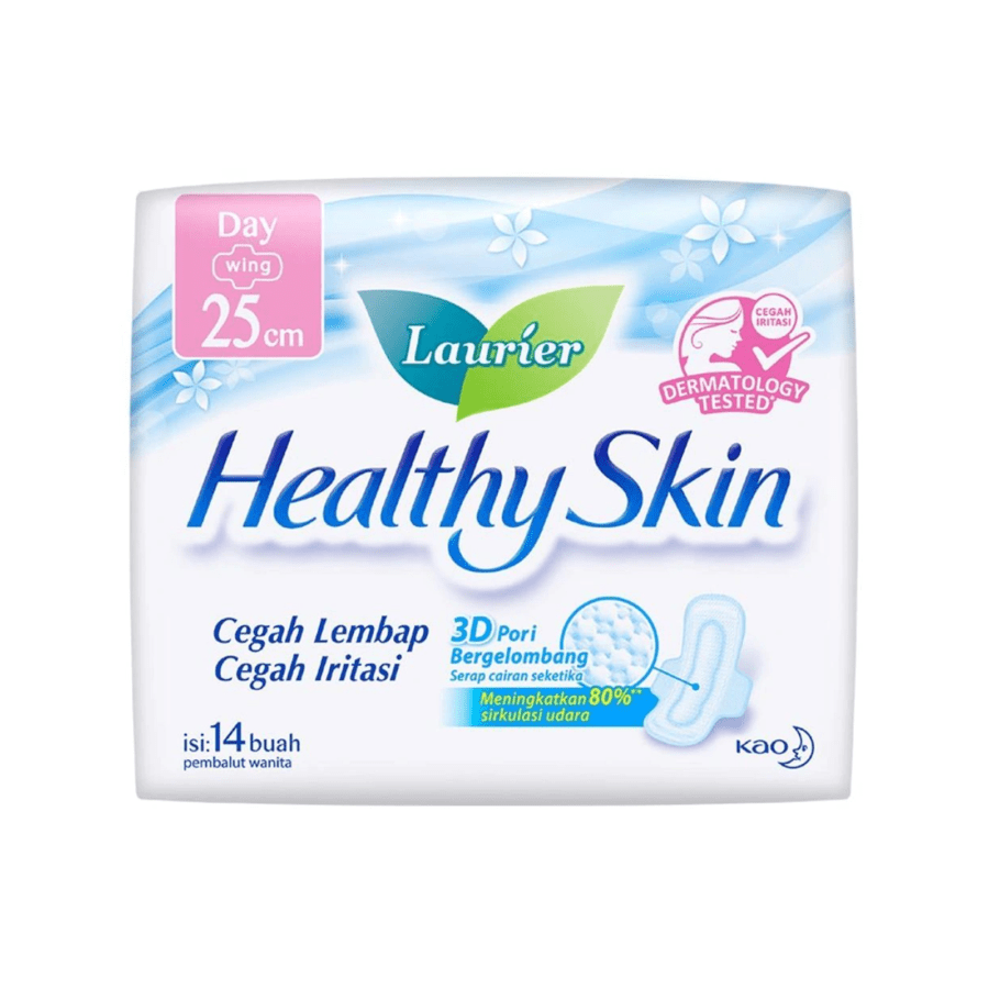 Laurier Healthy Skin Day Wing 25cm Pembalut Kewanitaan 14pcs