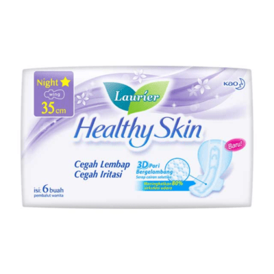 Laurier Healthy Skin Night Wing 35cm Pembalut Kewanitaan