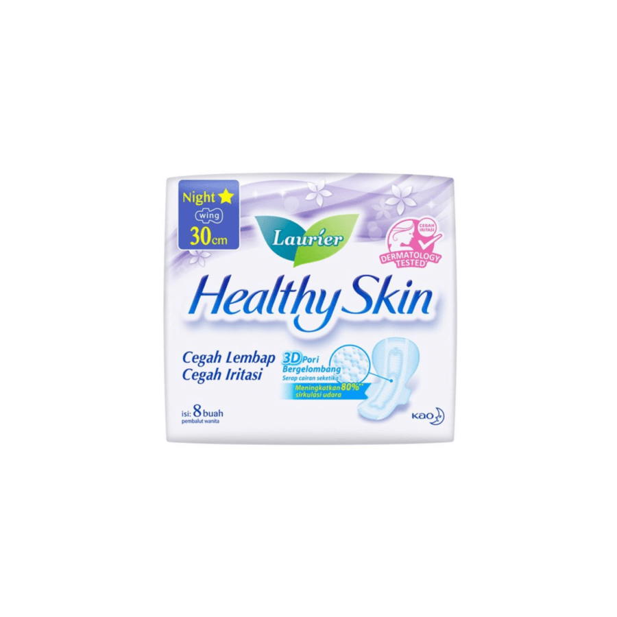 Laurier Healthy Skin Night Wing 30cm Pembalut Kewanitaan 8pads