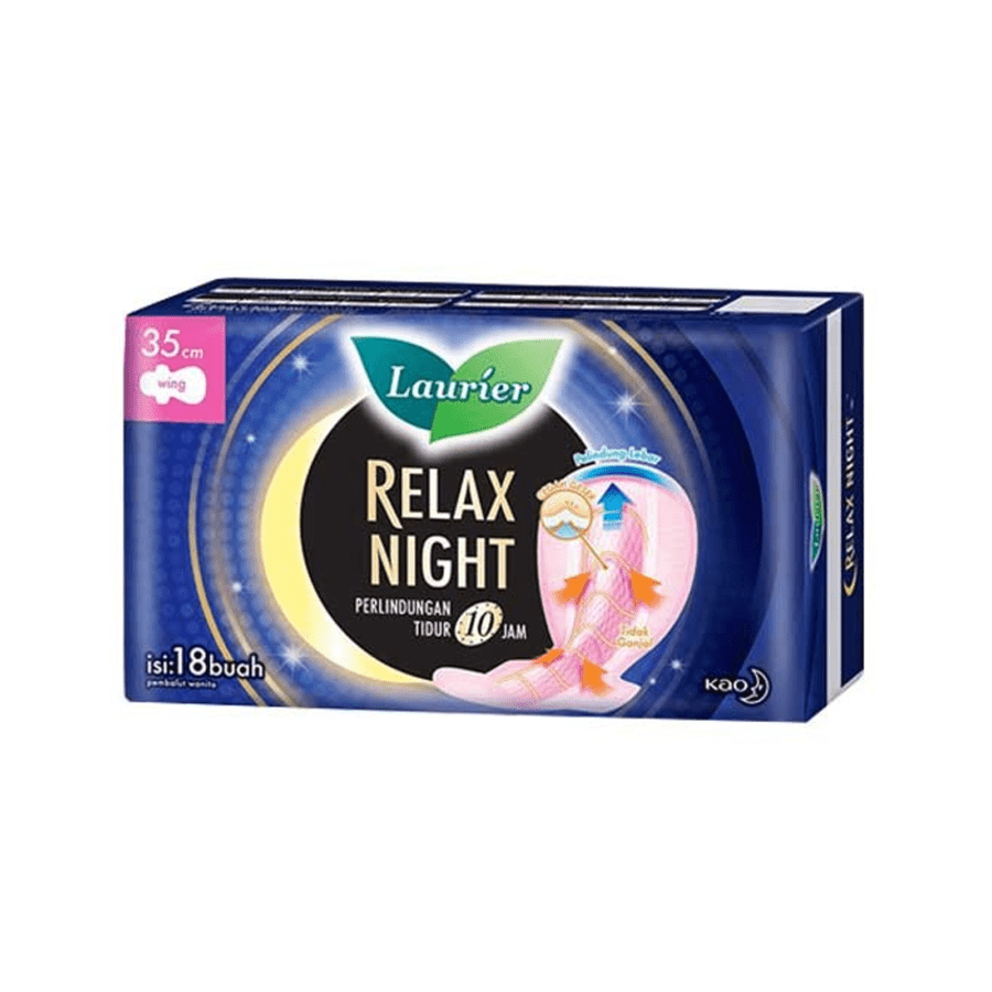 Laurier Relax Night Wing 35 cm Pembalut Kewanitaan 18pads