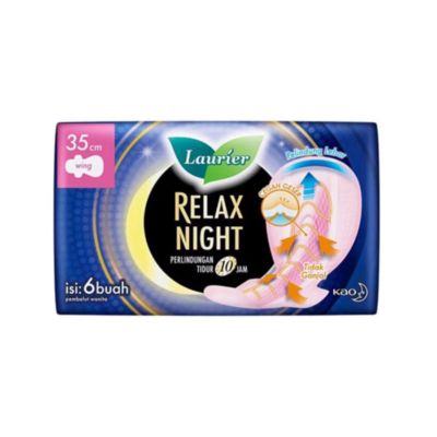 Laurier Relax Night Wing 35 cm Pembalut Kewanitaan