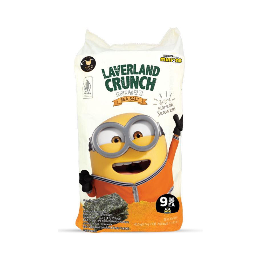 Laverland Crunch Seaweed Sea Salt Seaweed 40.5gram 9pcs