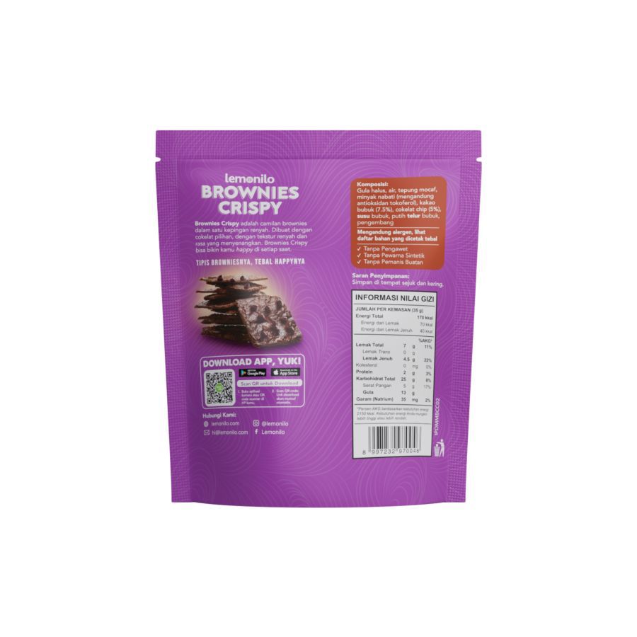 Lemonilo Brownies Crispy Choco Chips 33gram