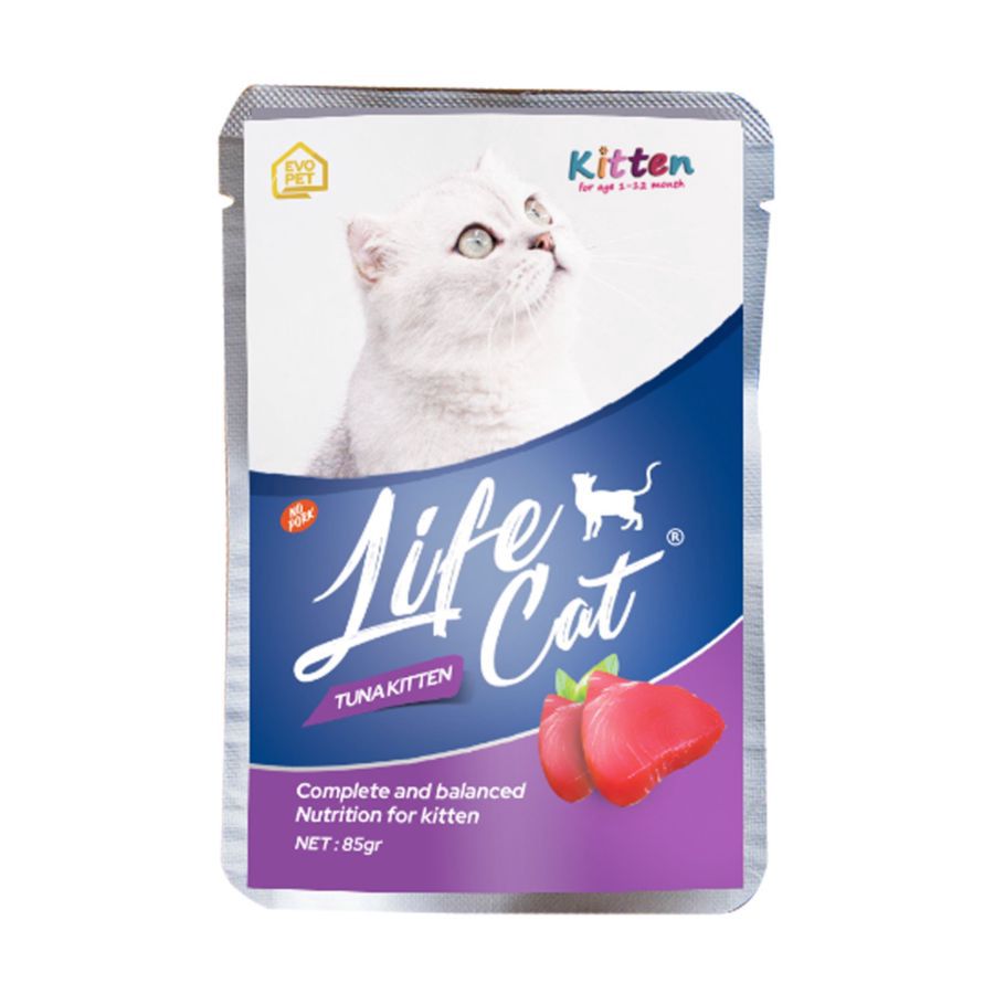 Life Cat Tuna Kitten Makanan Kucing Basah Pouch 85gram