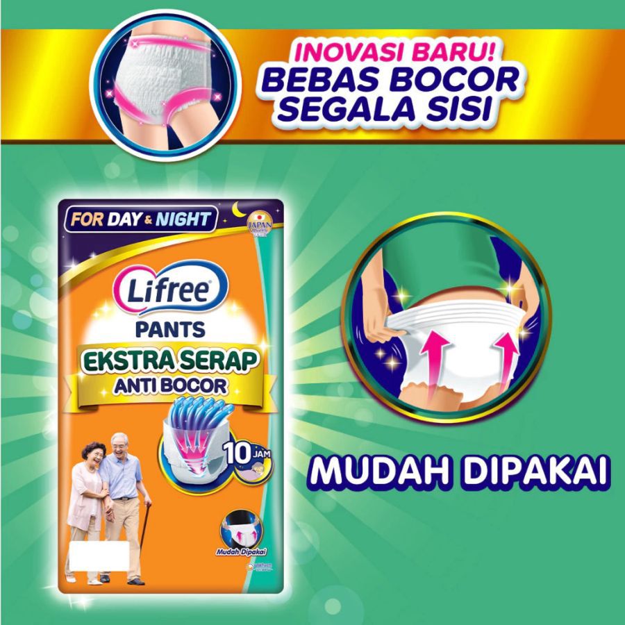 Lifree Day & Night Anti Bocor Popok Celana Dewasa XL12