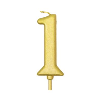 Lilin Ulang Tahun Gold Angka 1