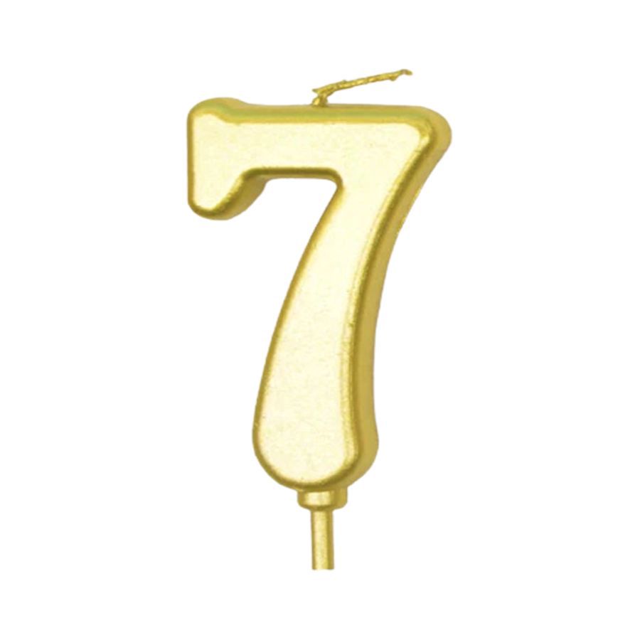 Lilin Ulang Tahun Gold Angka 7 1pcs