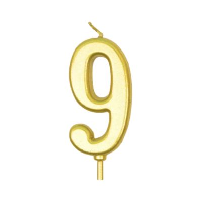 Lilin Ulang Tahun Gold Angka 9