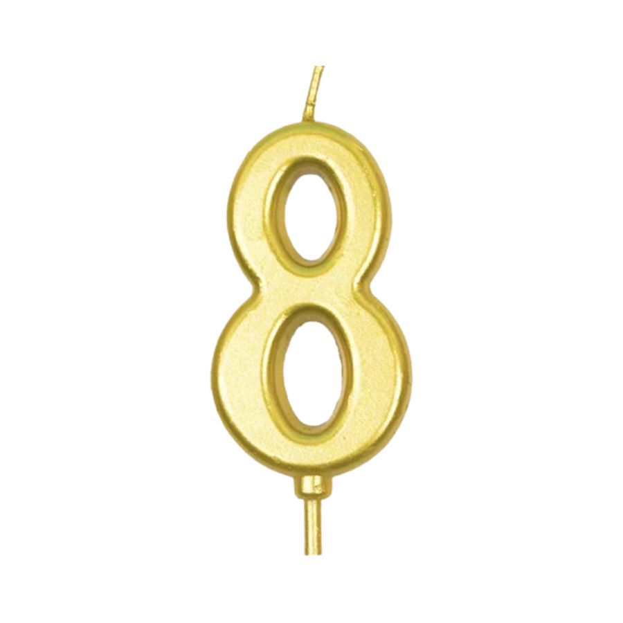 Lilin Ulang Tahun Gold Angka 8 1pcs