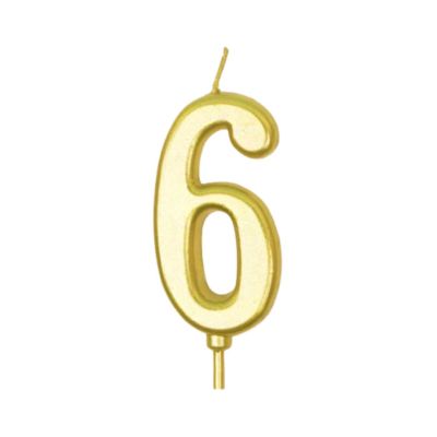 Lilin Ulang Tahun Gold Angka 6