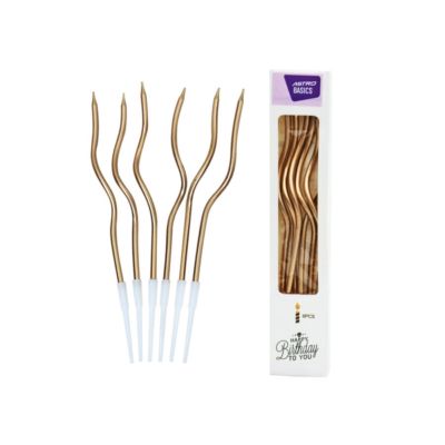 Lilin Ulang Tahun Spiral Metalik A Basics Isi 6 pcs