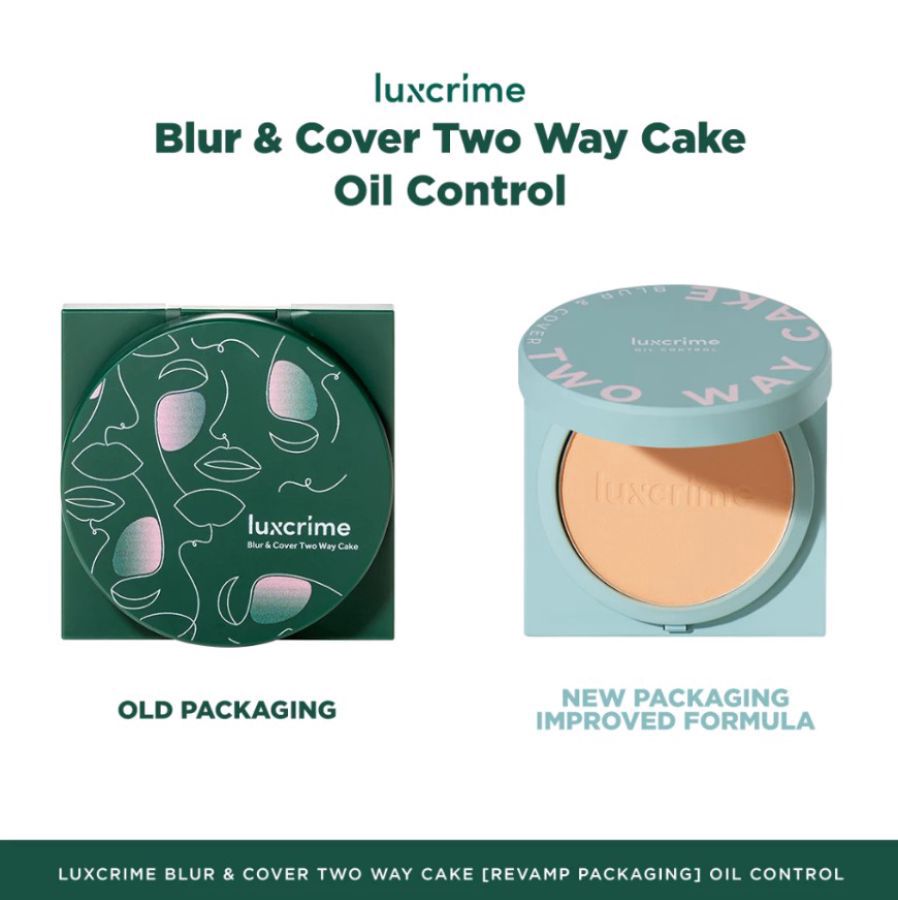 Luxcrime Oil Control Blur & Cover Cream Puf Bedak Two Way Cake 8gram