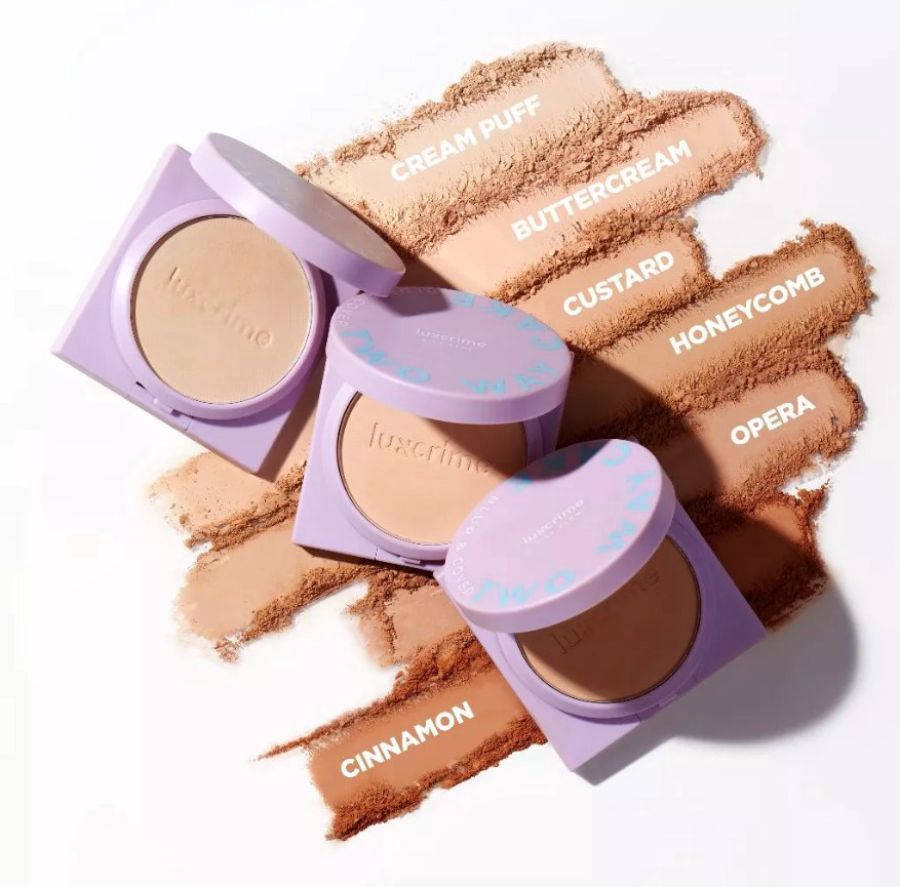 Luxcrime Silk Glow Blur & Cover Two Way Cake Custard Bedak Padat