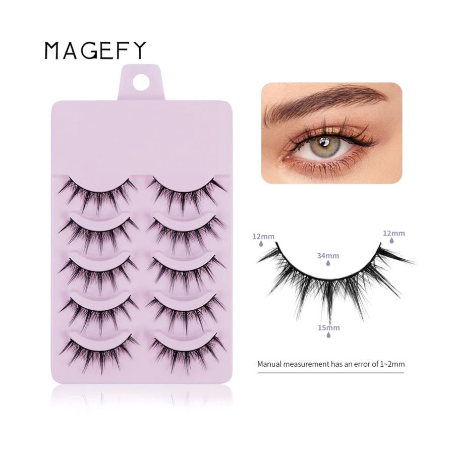 MAANGE 5 Pairs of Natural 3D False Eyelashes Bulu Mata Palsu 1464 A09 100gram