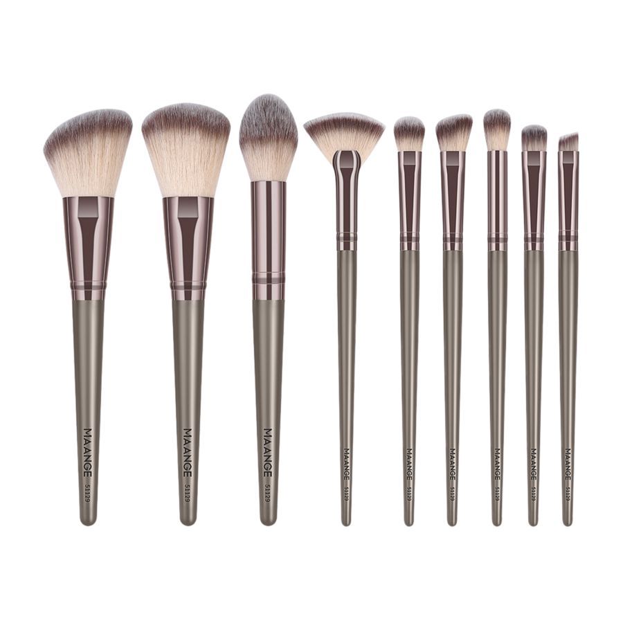 MAANGE 9pcs Makeup Brush Set Champagne 1pack