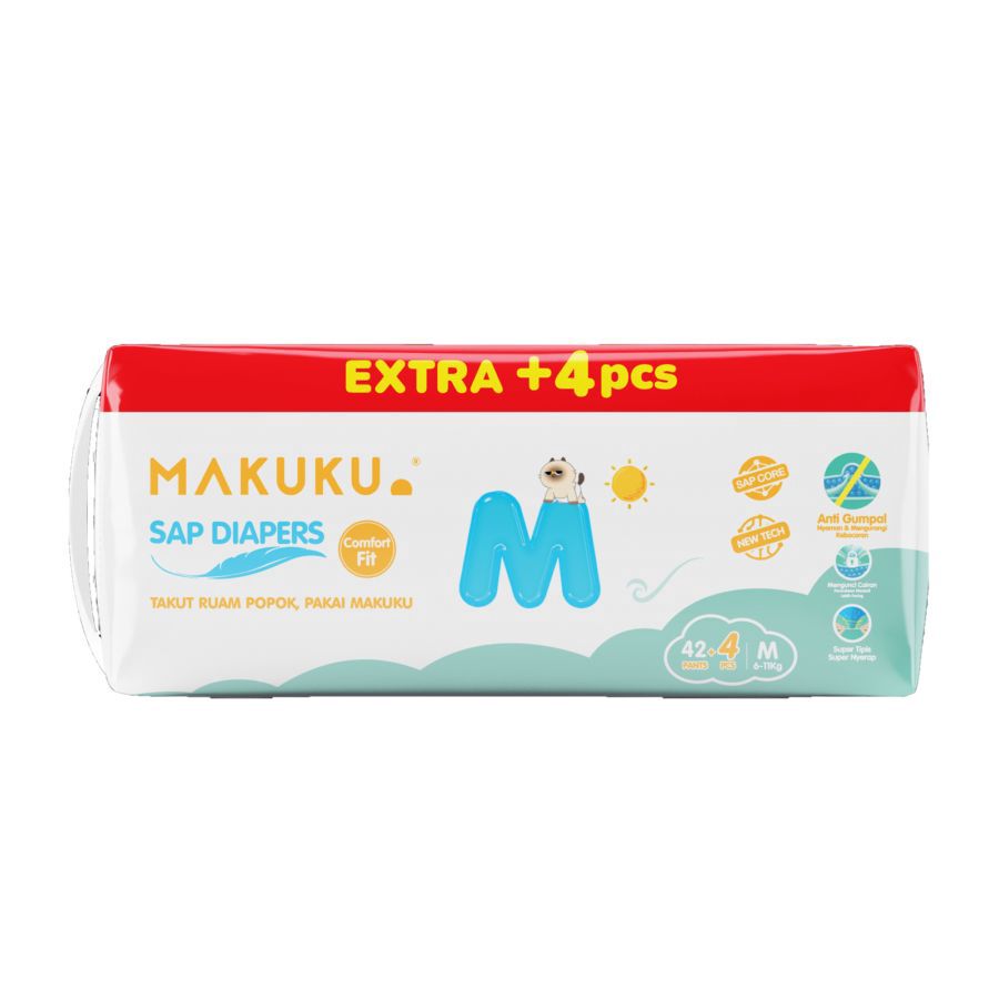 Makuku SAP Diapers Comfort Fit Pants Diapers M42+4 1pack