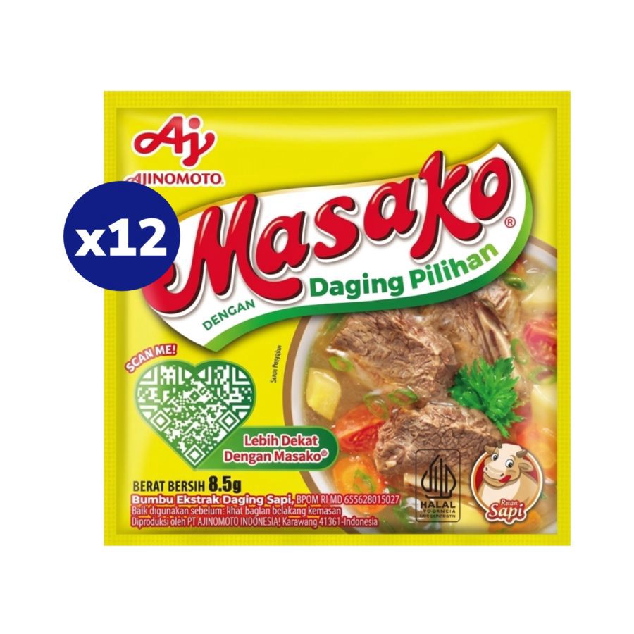 Masako Bumbu Ekstrak Daging Sapi 8.5g 12pcs