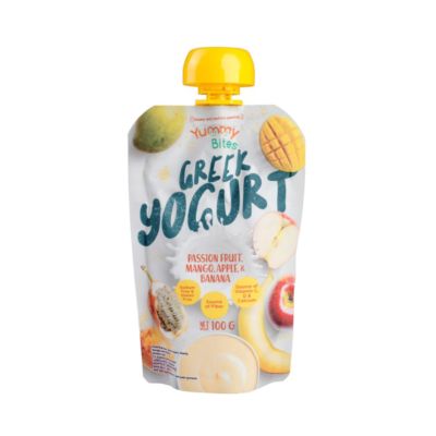 Yummy Bites Greek Yogurt Passion Fruit, Mango, Apple & Banana Snack Bayi