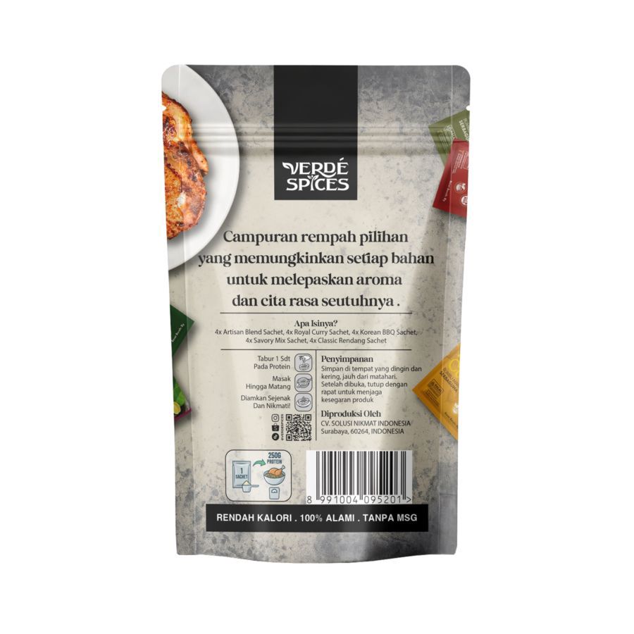 Verde Spices Sachet Starter Pack Pouch Bumbu Marinasi 20 Sachet x 8gr 1pack