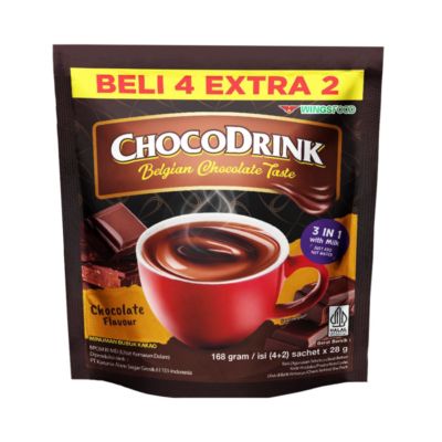 ChocoDrink Belgian Chocolate Minuman Bubuk 4+2 sachet x 28 gram