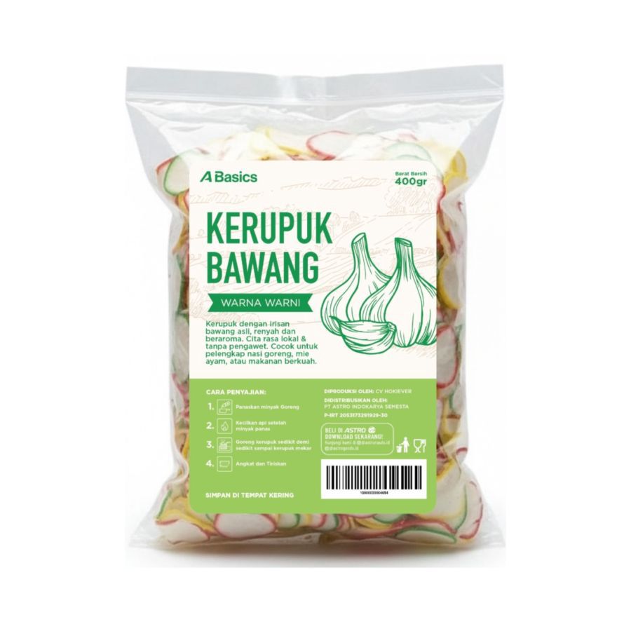 Kerupuk Bawang Warna Warni A Basics 400gram