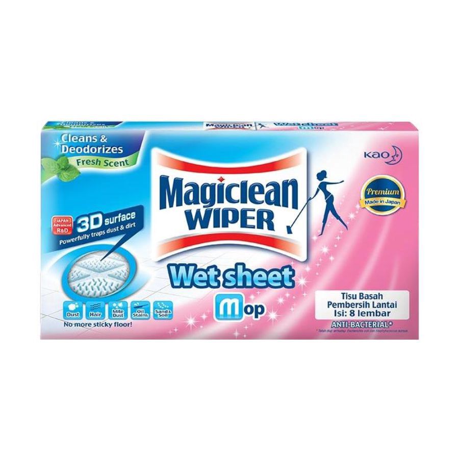 Magiclean Wiper Fresh Mint Refill Wet Sheet 8sheets