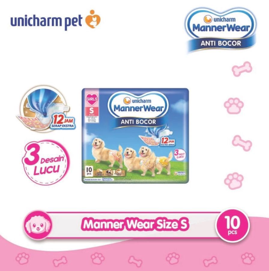 Manner Wear Anti Bocor Popok Anjing Betina S10 1pack