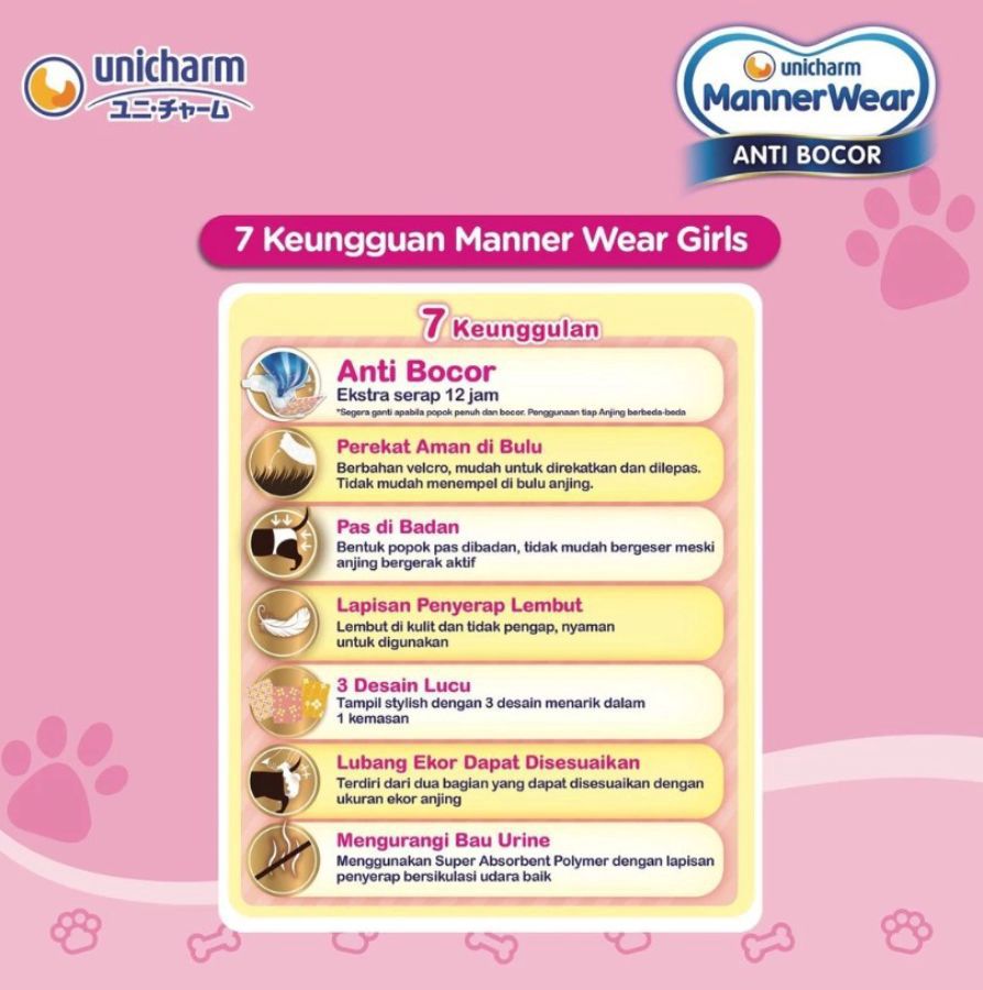 Manner Wear Anti Bocor Popok Anjing Betina S10 1pack