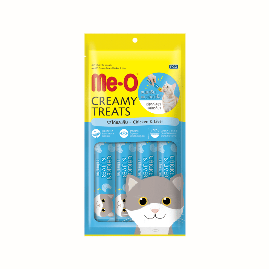 Me-O Creamy Treats Chicken & Liver Snacks Kucing 60gram