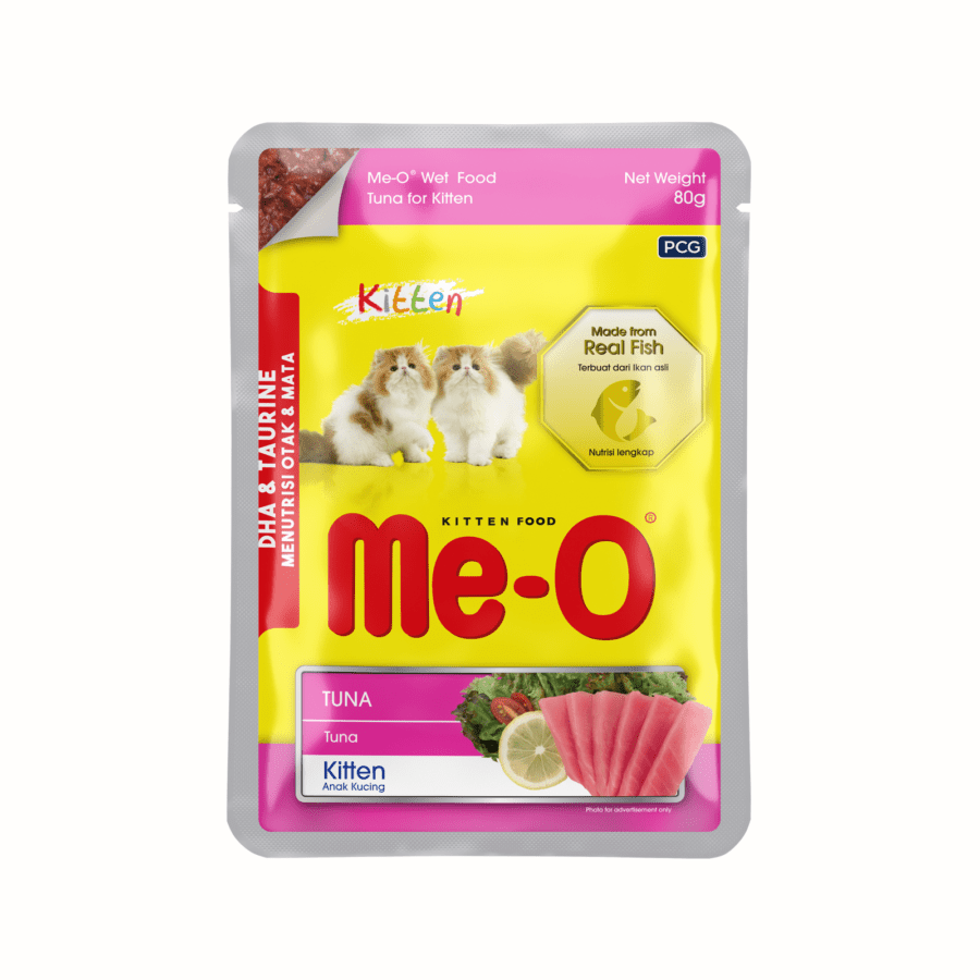 Me-O Tuna in Jelly Kitten Makanan Kucing Basah Pouch 80gram