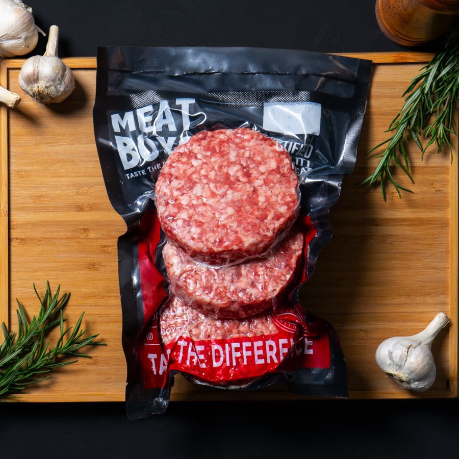 Burger Patty 100% Black Angus Meatboys isi 3pcs 450gram
