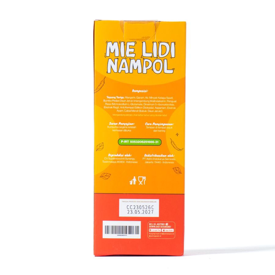 Mie Lidi Nampol Pedas Daun Jeruk Astro Goods 50gram