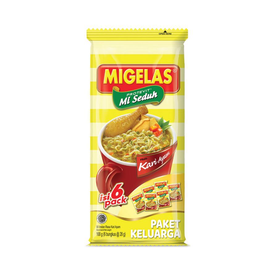 Migelas Kuah Kari Ayam Paket Keluarga Mie Instan 6x30gr 180gram
