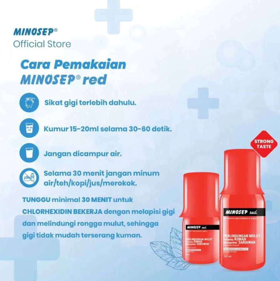 Minosep Red Antiseptic Mouthwash 60ml