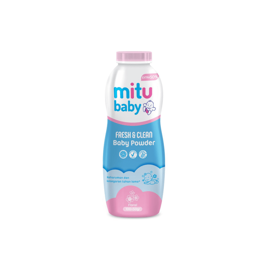 Mitu Baby Powder Fresh & Clean Pink Floral 150gram 150gram 150gram