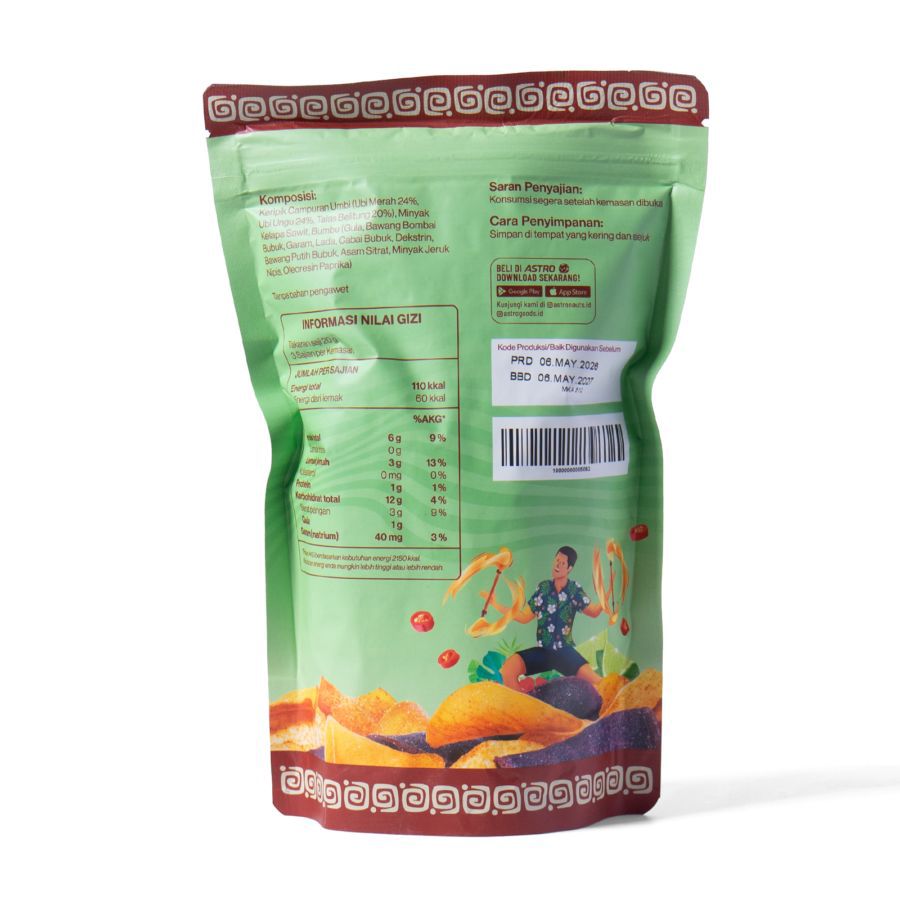 Hawaiian Mixed Roots Keripik Campuran Ubi Chili Lime Astro Goods 60gram