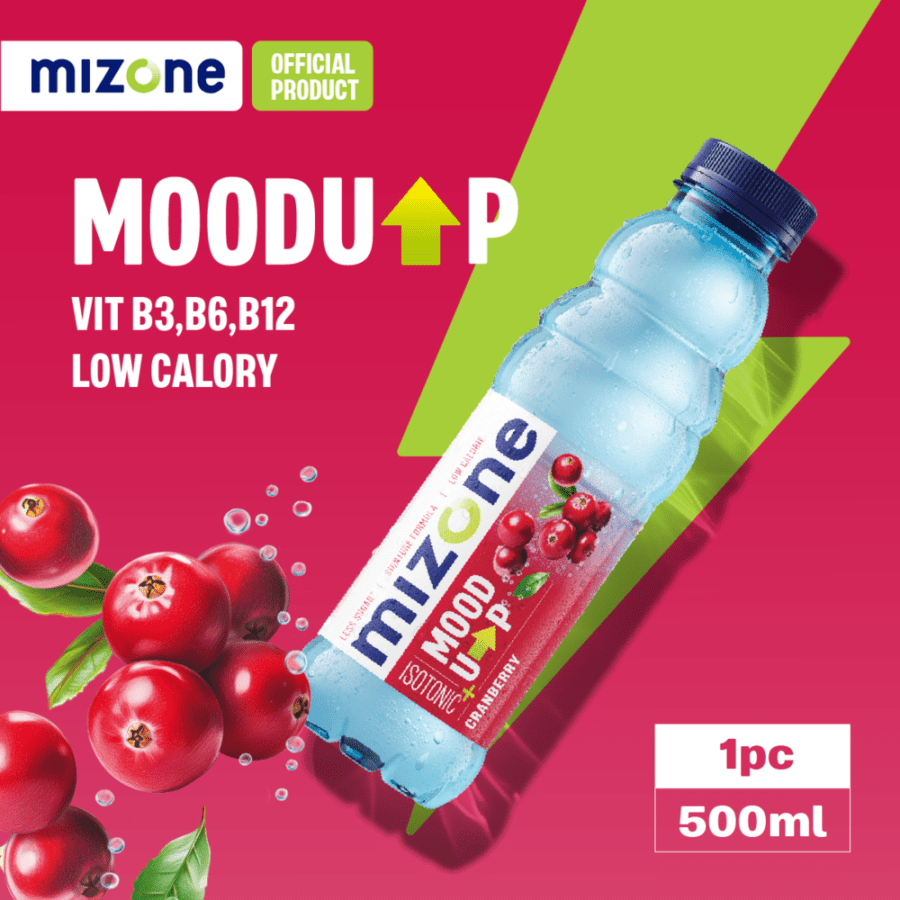 Mizone Mood Up Isotonic Cranberry & White Tea Botol 500ml