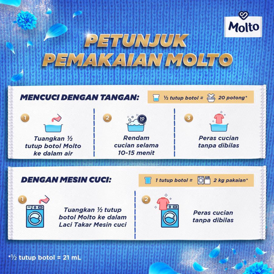 Molto All in One Morning Fresh Pelembut Pakaian 1500ml