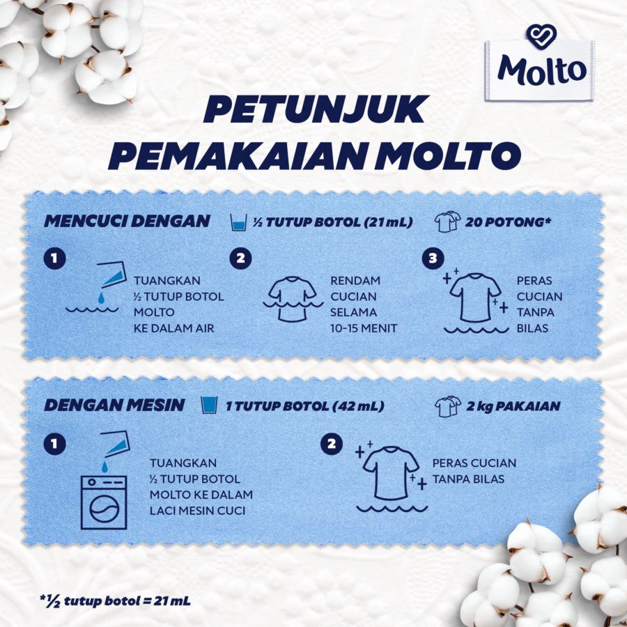 Molto Pure Pelembut Pakaian 550ml