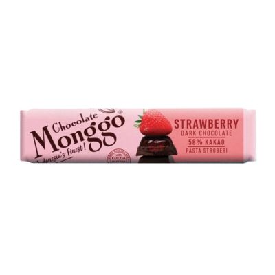 Monggo Strawberry Dark Chocolate 58% of Cocoa Bar