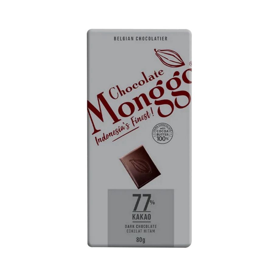 Monggo Dark Chocolate 77% of Cocoa Tablet 80gram
