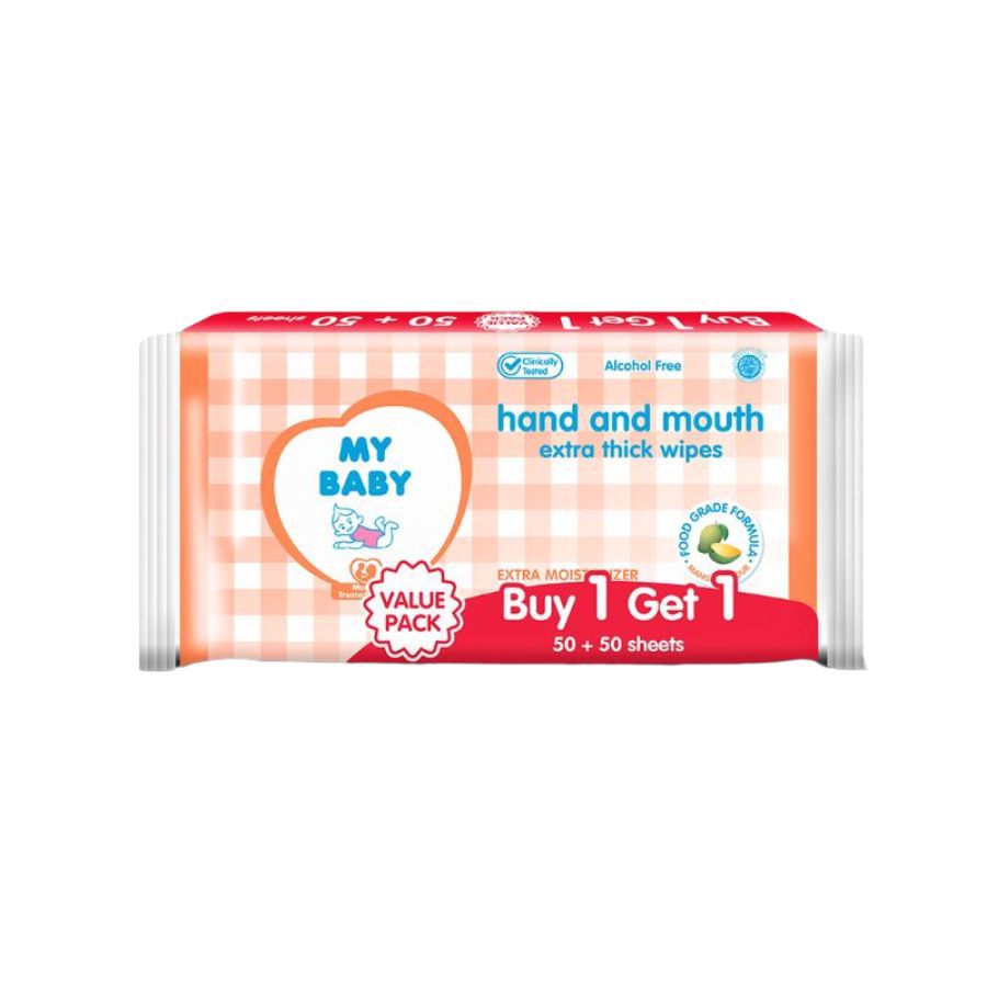 Buy 1 Get 1 My Baby Hand & Mouth Extra Thick Baby Wipes 1pack