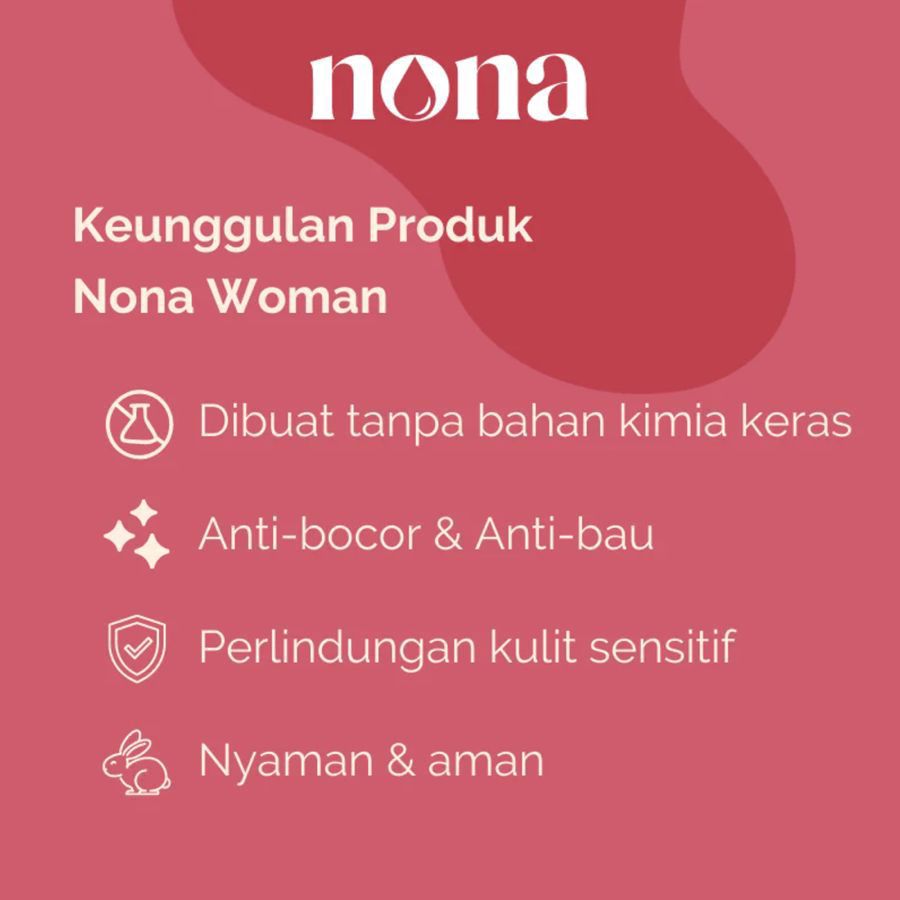 NONA Woman Organic Cotton Long Pads 28.5cm Pembalut Kewanitaan 12pads