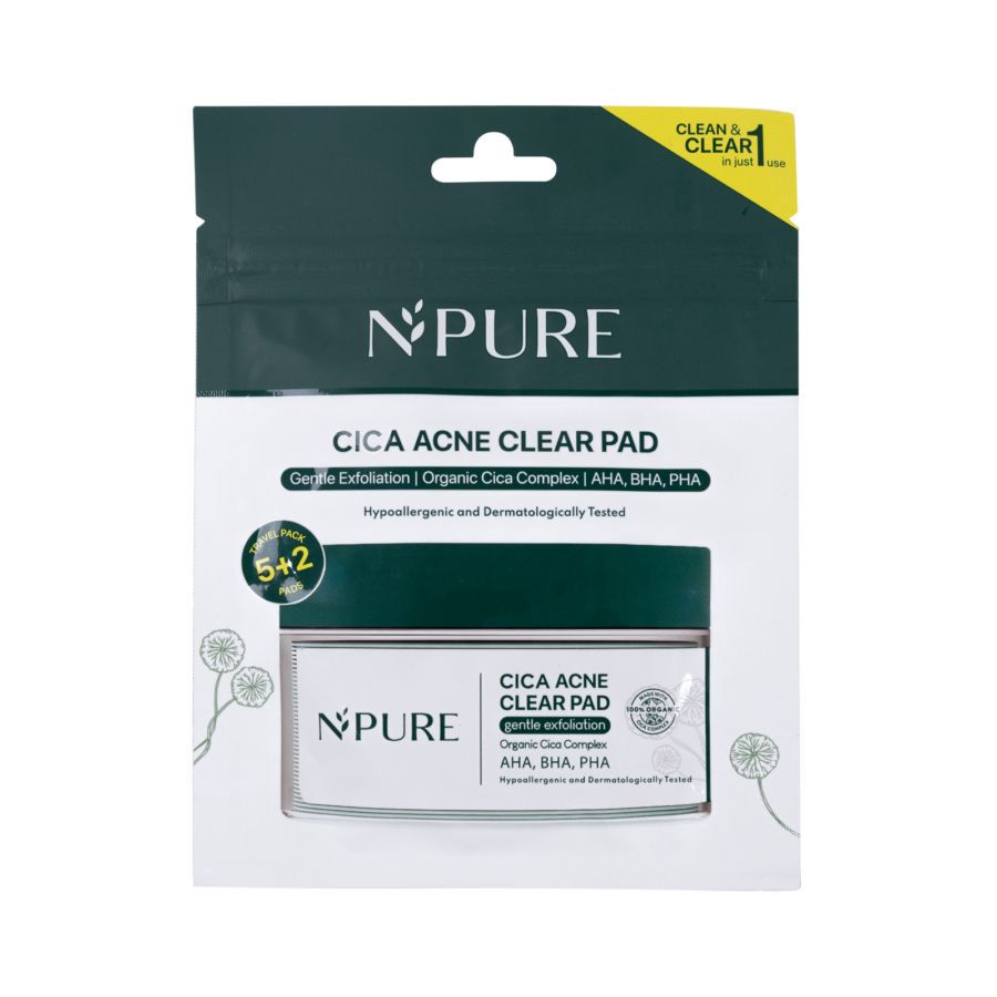Acne Clear Pad Cica Kapas Eksfoliasi Wajah Sachet 1pack