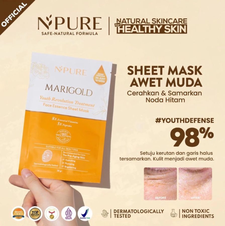 NPURE Marigold Youth Revolution Treatment Sheet Mask 1pcs