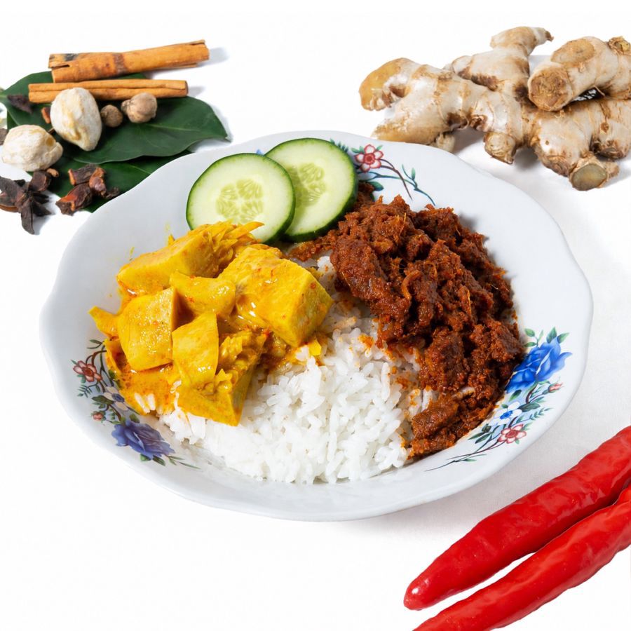 Rice Bowl Daging Rendang Suwir Padang 1pcs