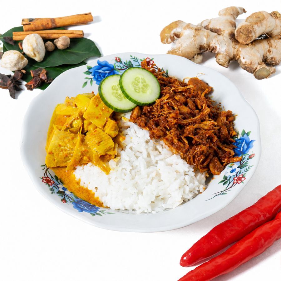 Rice Bowl Ayam Rendang Suwir Padang 1pcs